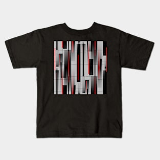 Off The Grid - Abstract - Red, Black, Gray Kids T-Shirt